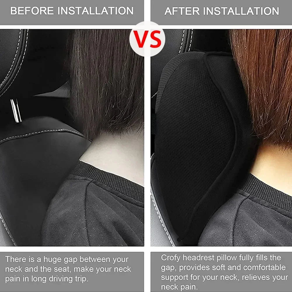 New Headrest Neck Pillow Auto Car Neck Cushion Memory Foam Breathable Head Support Neck Rest Protector Automobiles Interior - Checkouts USA