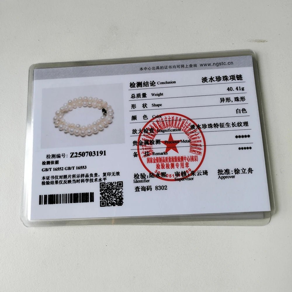 New Hot Real White Freshwater Cultured Pearl Necklaces for Women Girl Gift, 925 Sterling Silver Women's Baroque Pearl Necklace - Checkouts USA