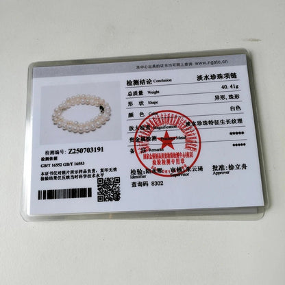 New Hot Real White Freshwater Cultured Pearl Necklaces for Women Girl Gift, 925 Sterling Silver Women's Baroque Pearl Necklace - Checkouts USA