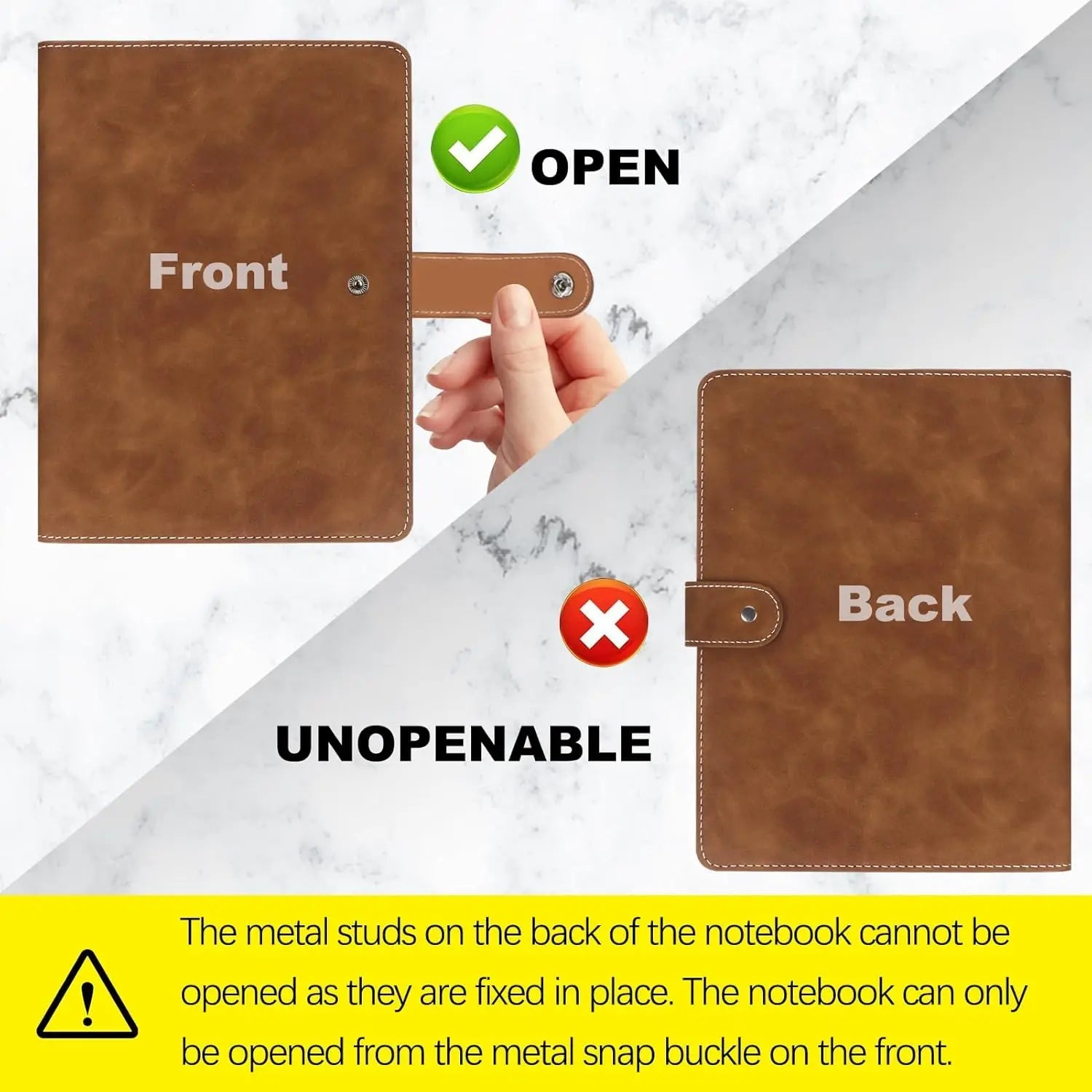 New Leather A5 Binder 6 Ring Binder Notebook - PU Leather Refillable Notebook with Binder Pockets, Dividers, Refill Paper - Checkouts USA