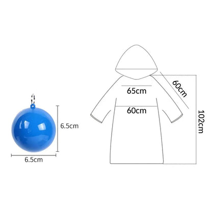New Portable Disposable Raincoat Keychain Compression Ball Pocket Ball Outdoor Adult Travel Hangable Poncho Camping Gear - Checkouts UK