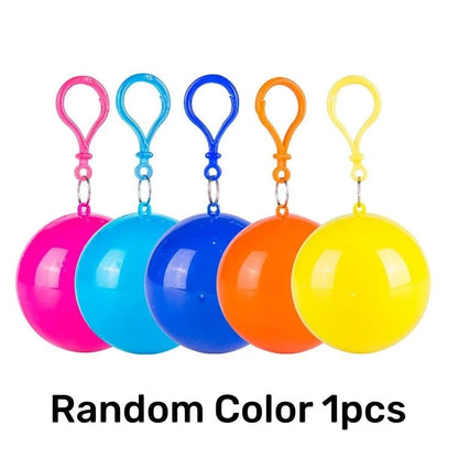 New Portable Disposable Raincoat Keychain Compression Ball Pocket Ball Outdoor Adult Travel Hangable Poncho Camping Gear - Checkouts UK