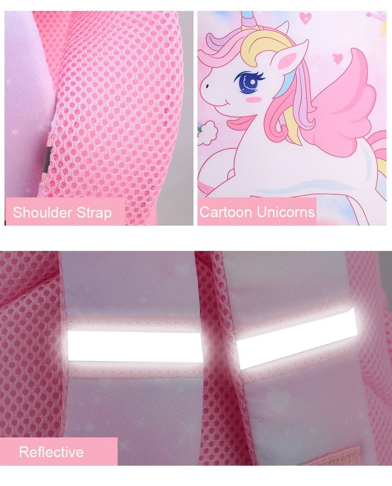 New Unicorn Backpack For Girls Cartoon Pink Princess School Bags Kids Satchels Kindergarten Bookbag Mochila Infantil Escolar - Checkouts USA