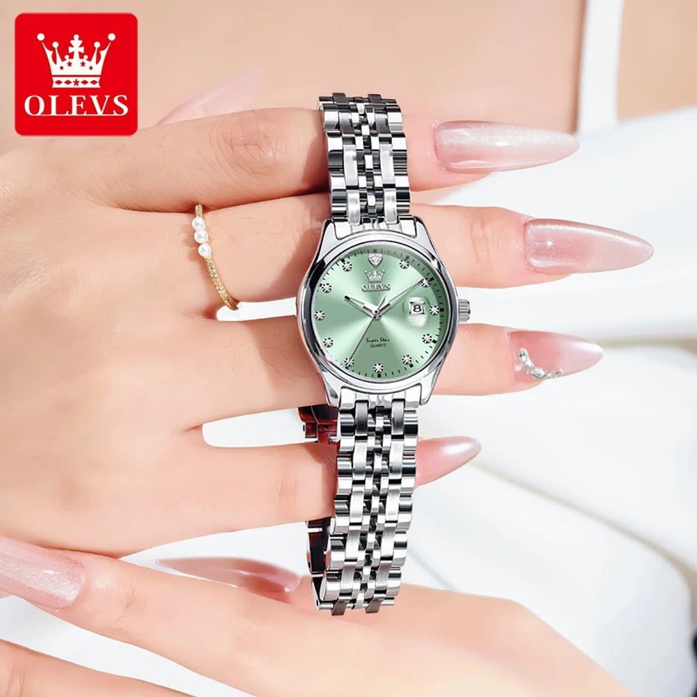 New Woman Watch Solid Steel Strap Waterproof Calendar Ladies Wristwatch Luxury Brand Original Quartz Watch for Women 5649 - Checkouts USA