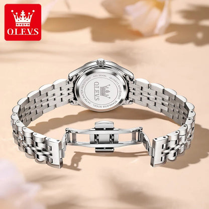 New Woman Watch Solid Steel Strap Waterproof Calendar Ladies Wristwatch Luxury Brand Original Quartz Watch for Women 5649 - Checkouts USA