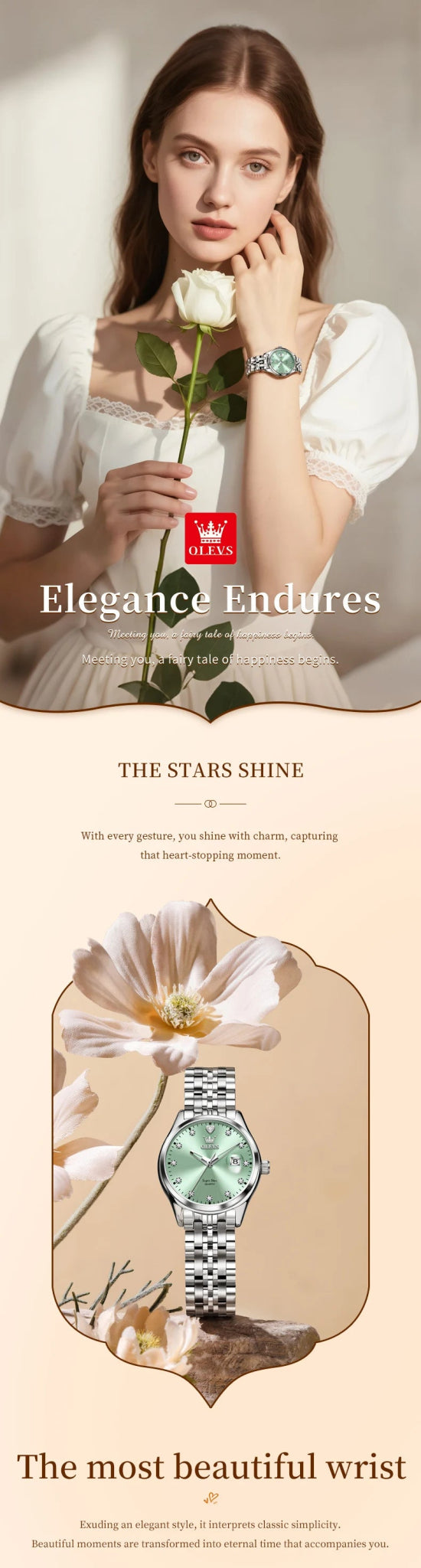 New Woman Watch Solid Steel Strap Waterproof Calendar Ladies Wristwatch Luxury Brand Original Quartz Watch for Women 5649 - Checkouts USA