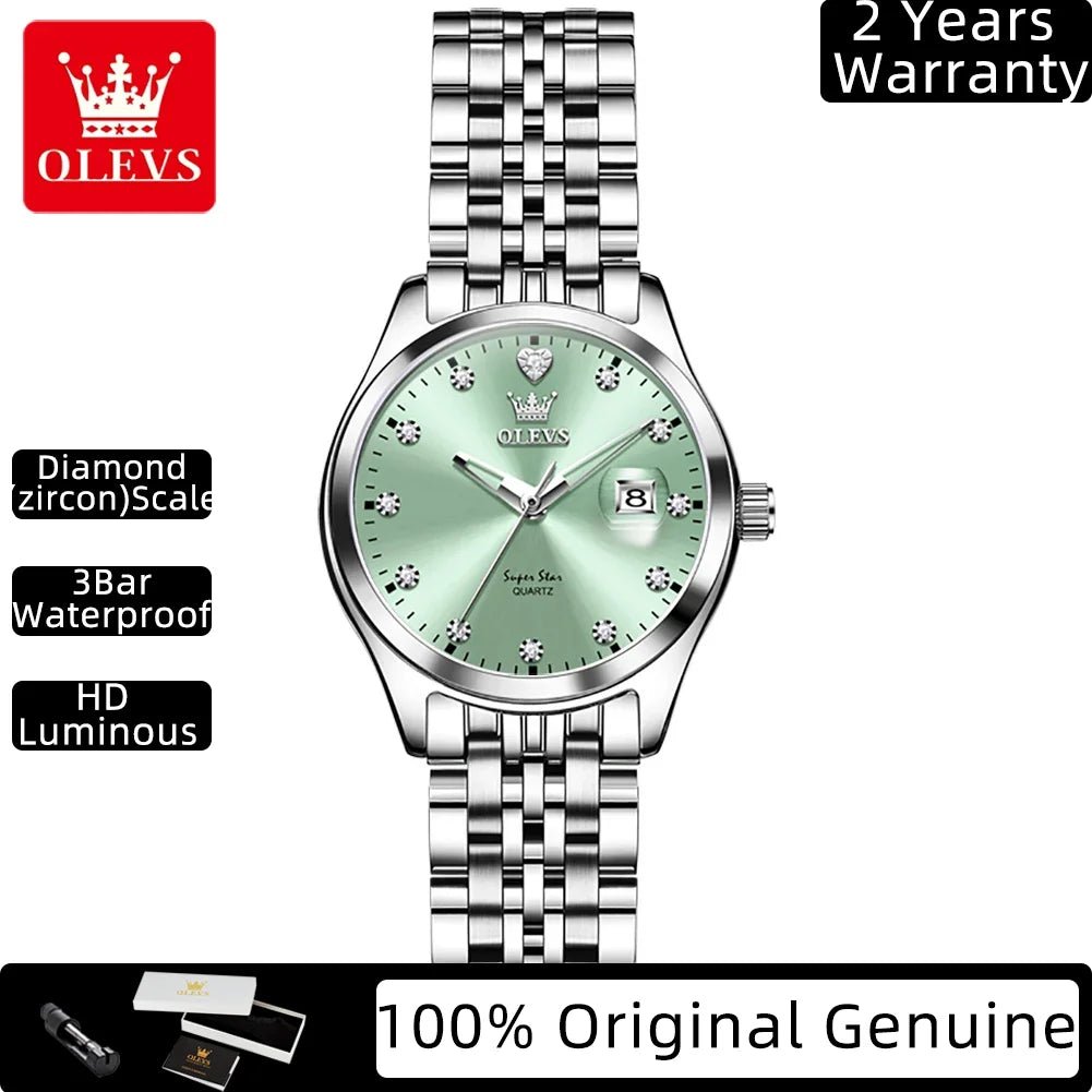 New Woman Watch Solid Steel Strap Waterproof Calendar Ladies Wristwatch Luxury Brand Original Quartz Watch for Women 5649 - Checkouts USA