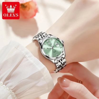 New Woman Watch Solid Steel Strap Waterproof Calendar Ladies Wristwatch Luxury Brand Original Quartz Watch for Women 5649 - Checkouts USA