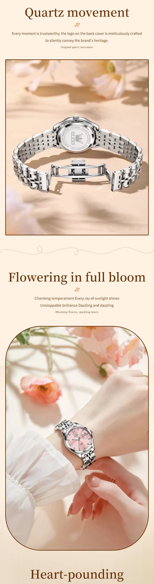 New Woman Watch Solid Steel Strap Waterproof Calendar Ladies Wristwatch Luxury Brand Original Quartz Watch for Women 5649 - Checkouts USA