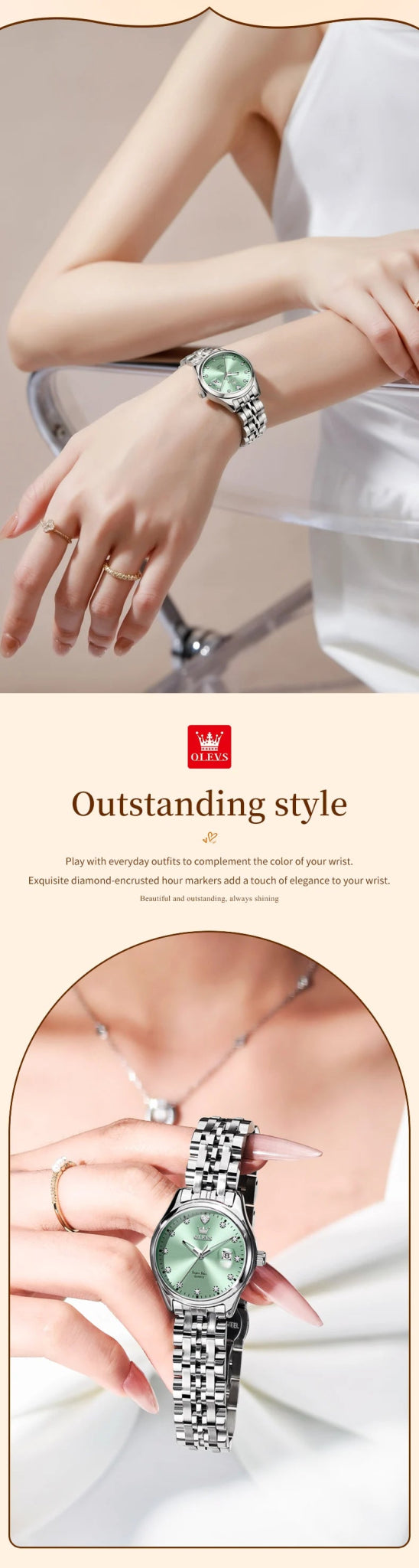 New Woman Watch Solid Steel Strap Waterproof Calendar Ladies Wristwatch Luxury Brand Original Quartz Watch for Women 5649 - Checkouts USA