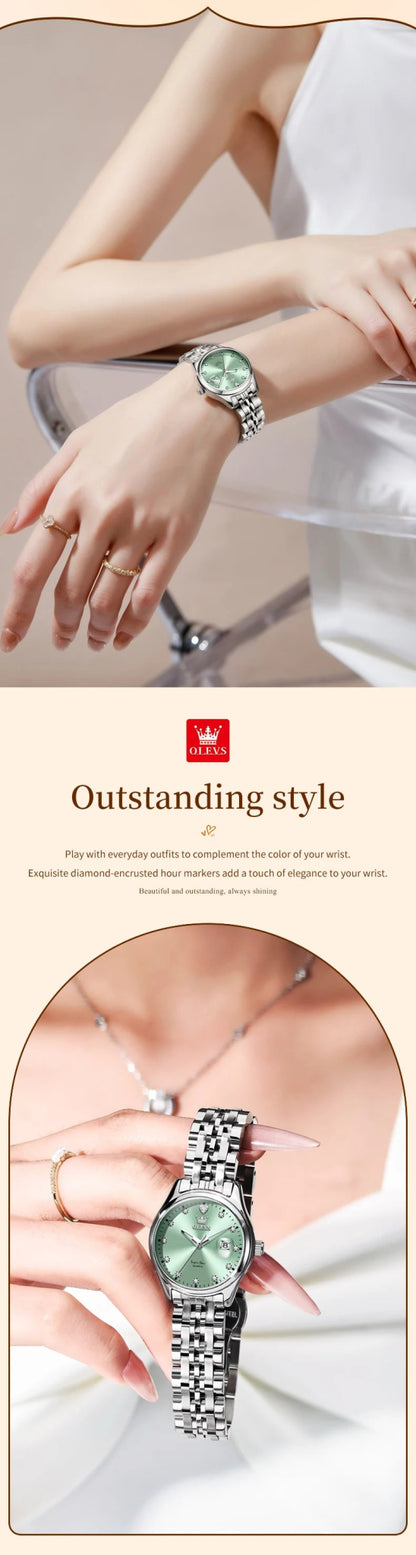 New Woman Watch Solid Steel Strap Waterproof Calendar Ladies Wristwatch Luxury Brand Original Quartz Watch for Women 5649 - Checkouts USA
