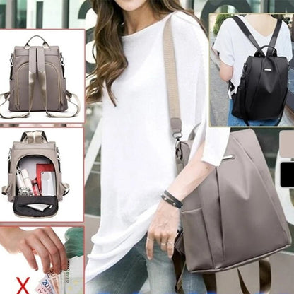 New Women's Multifunction Backpack Casual Solid Color School Bag For Girls Fashion Detachable Strap Travel Shoulder Bag - Checkouts UK
