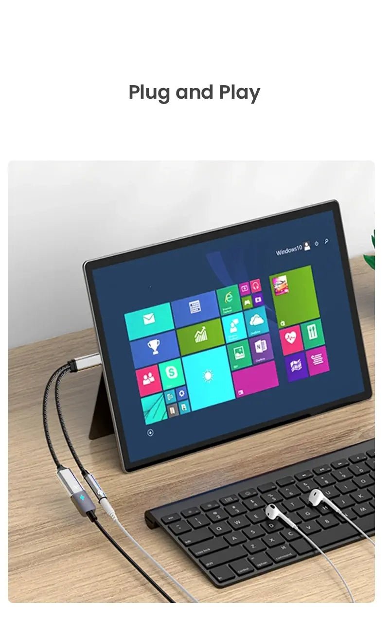 NIERBO 2 in 1 USB C to 3.5mm Headphone and Charger Adapter USB C PD 3.0 Port to Aux Audio Jack Fast Charging Dongle Cable Cord - Checkouts UK