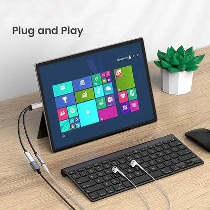 NIERBO 2 in 1 USB C to 3.5mm Headphone and Charger Adapter USB C PD 3.0 Port to Aux Audio Jack Fast Charging Dongle Cable Cord - Checkouts UK