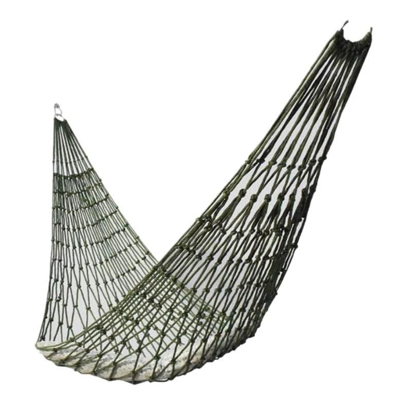 Nylon Rope Meshy Hammock for Outdoor Sleeping Net Bed with Rope Portable Camping Garden Beach Yard Travel Swing Hanging Bed - Checkouts UK