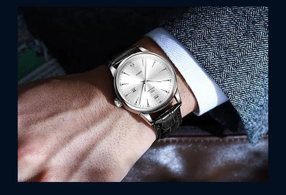 OLEVS High Quality Luxury Quartz Men Watch Original Leather Strap Waterproof Fashion Watches for Men Classic Men's Wrist Watches - Checkouts USA