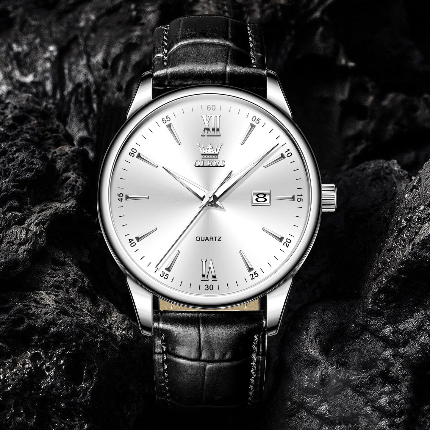 OLEVS High Quality Luxury Quartz Men Watch Original Leather Strap Waterproof Fashion Watches for Men Classic Men's Wrist Watches - Checkouts USA