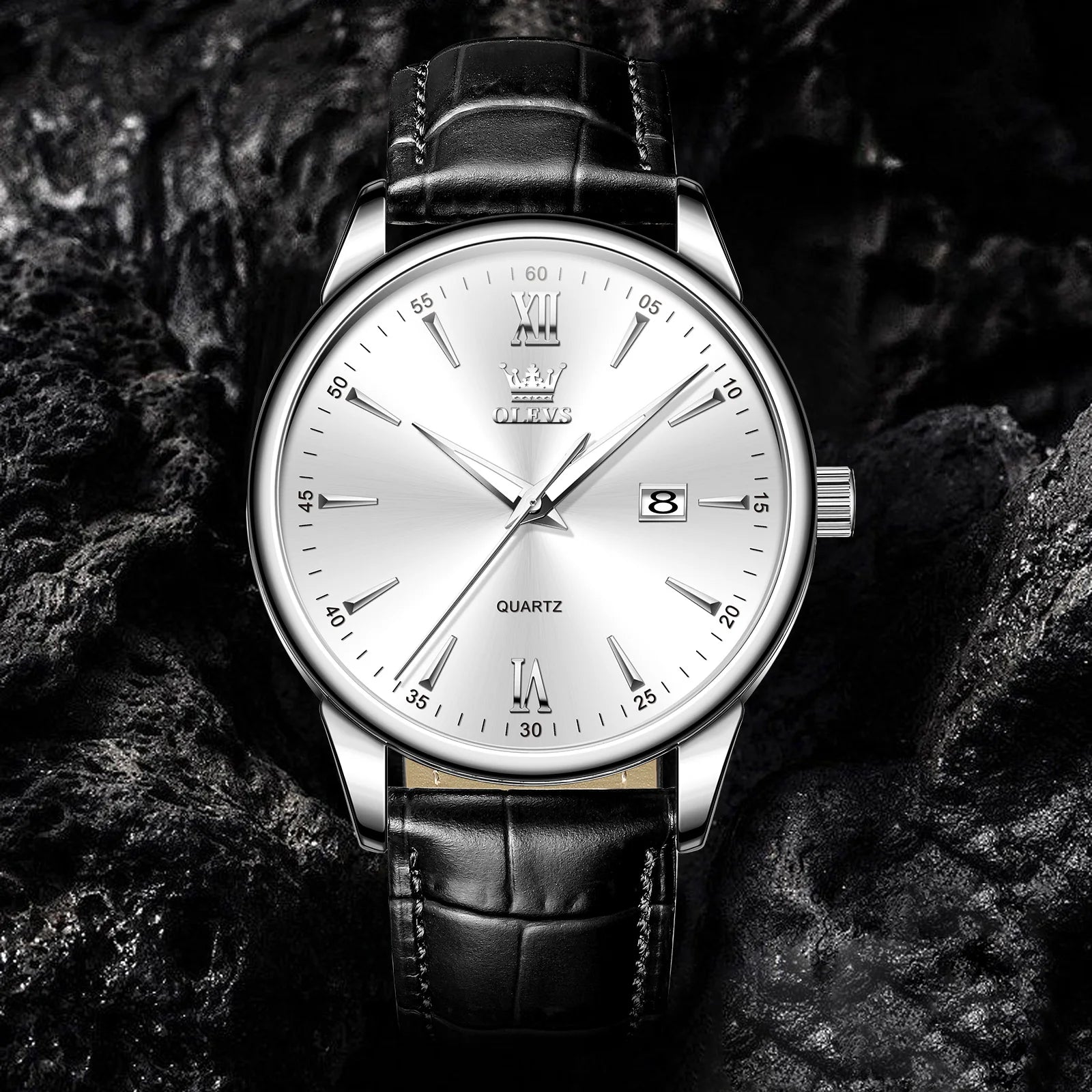 OLEVS High Quality Luxury Quartz Men Watch Original Leather Strap Waterproof Fashion Watches for Men Classic Men's Wrist Watches - Checkouts USA