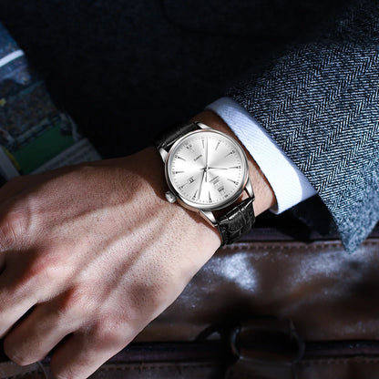 OLEVS High Quality Luxury Quartz Men Watch Original Leather Strap Waterproof Fashion Watches for Men Classic Men's Wrist Watches - Checkouts USA