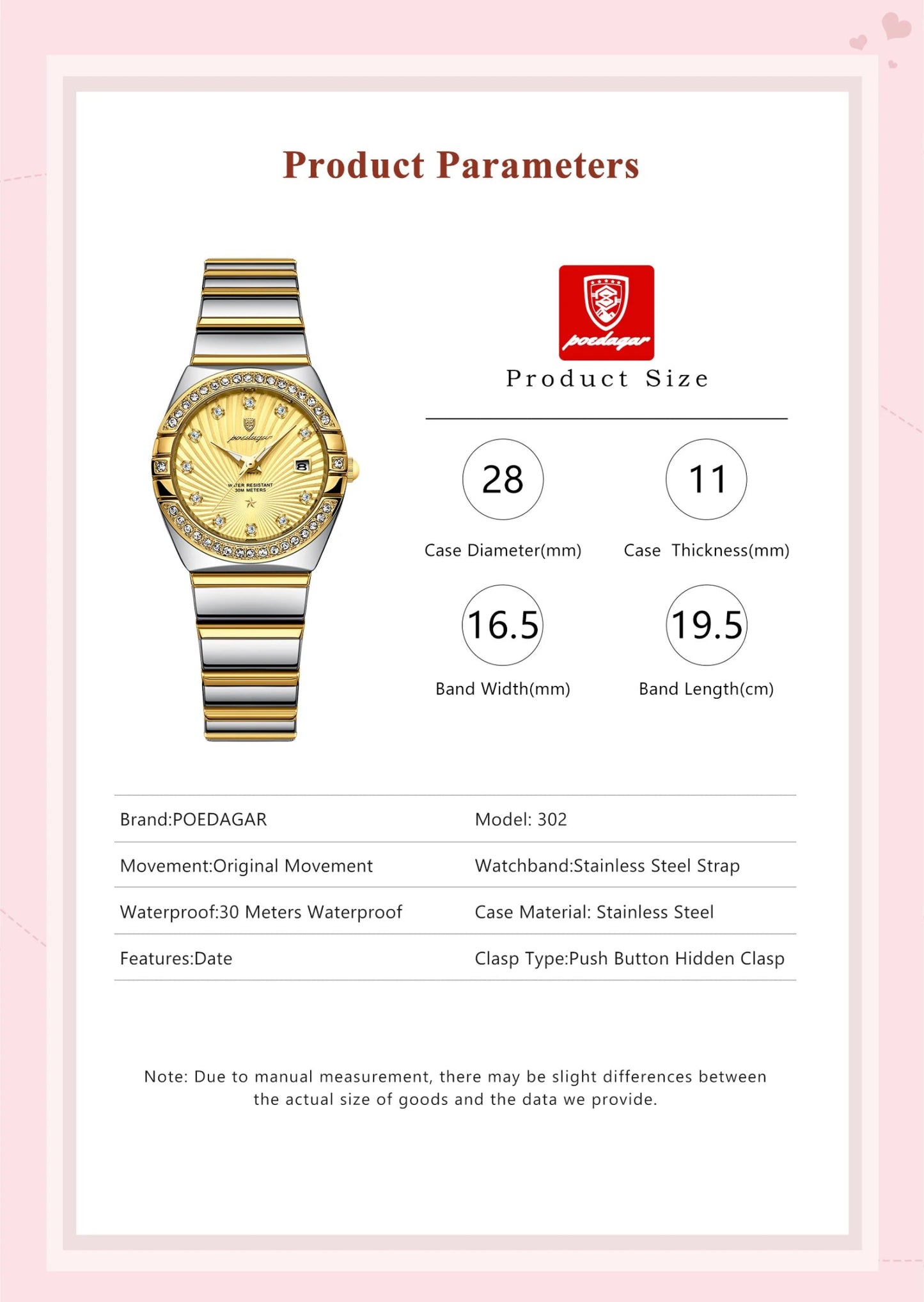 Original Luxury Ladies Watch Luminous Waterproof Stainless Steel Date Women's Watches Fashion Quartz Woman Watch Reloj - Checkouts USA