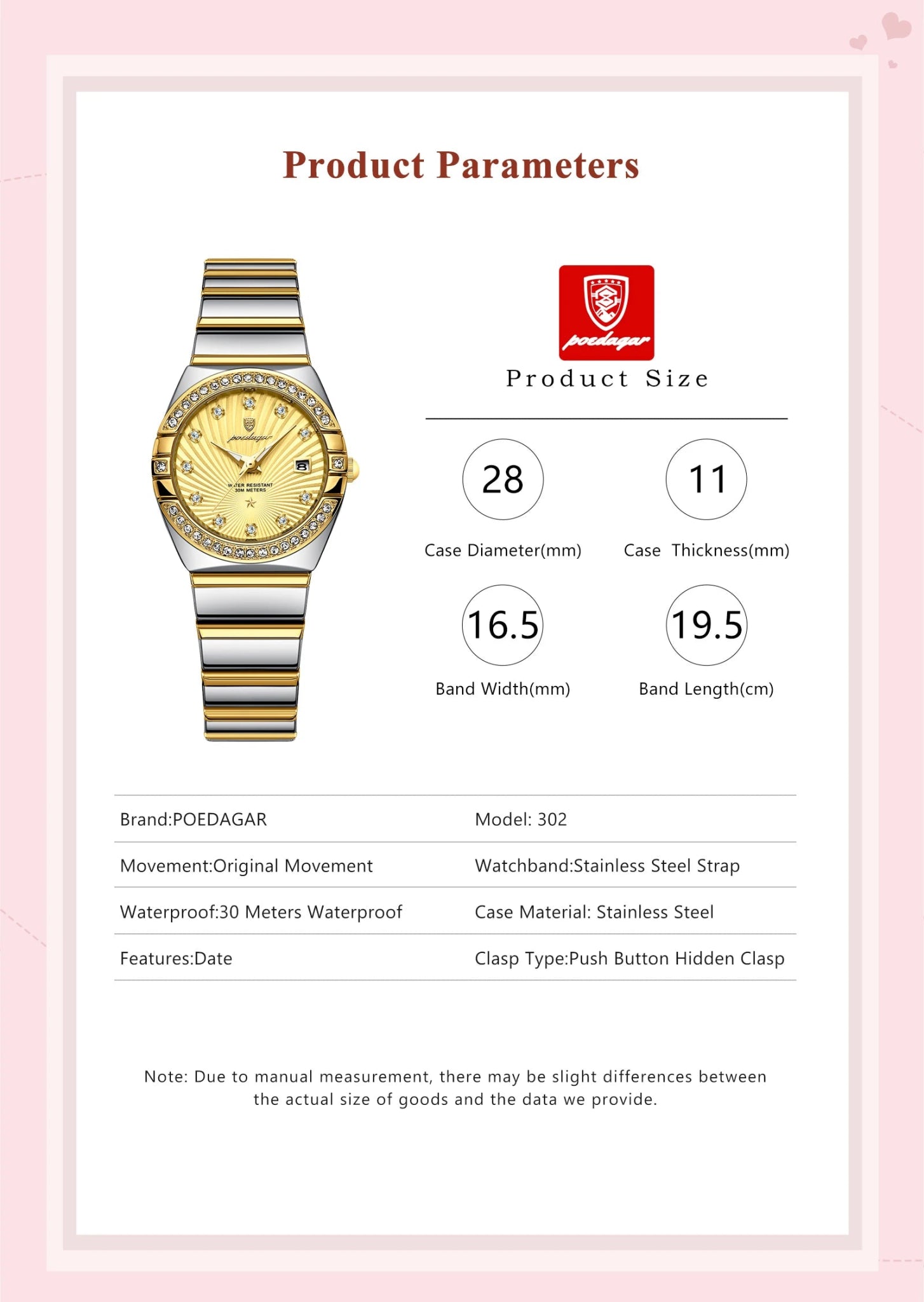 Original Luxury Ladies Watch Luminous Waterproof Stainless Steel Date Women's Watches Fashion Quartz Woman Watch Reloj - Checkouts USA