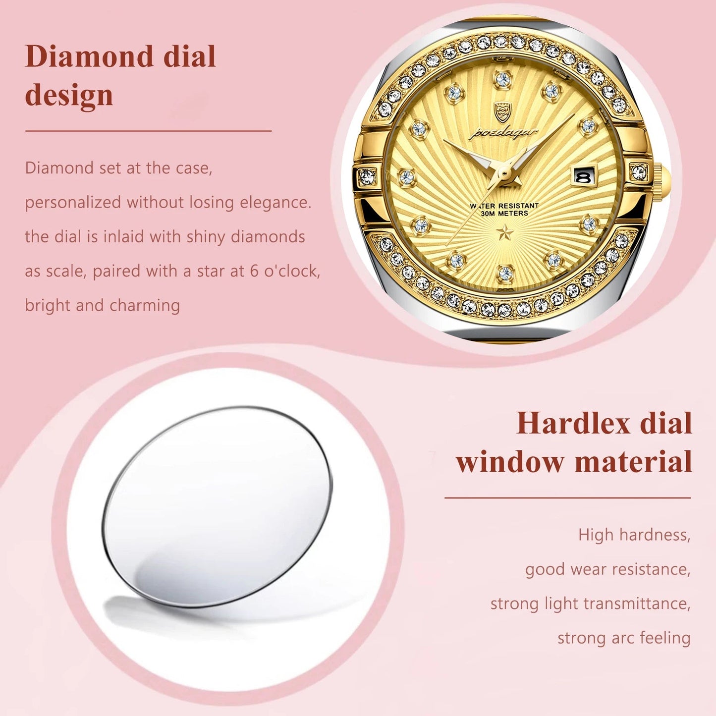 Original Luxury Ladies Watch Luminous Waterproof Stainless Steel Date Women's Watches Fashion Quartz Woman Watch Reloj - Checkouts USA