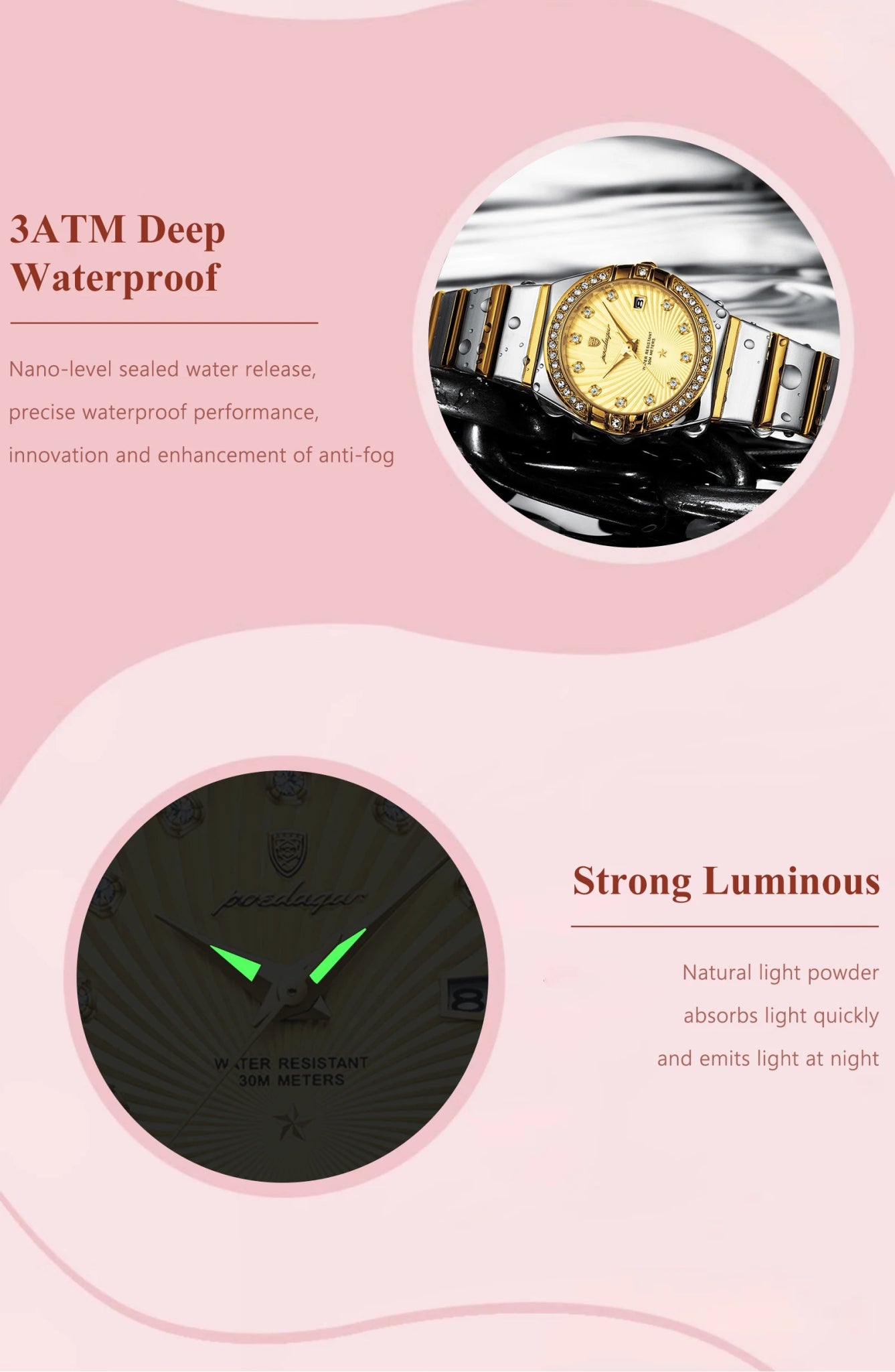 Original Luxury Ladies Watch Luminous Waterproof Stainless Steel Date Women's Watches Fashion Quartz Woman Watch Reloj - Checkouts USA