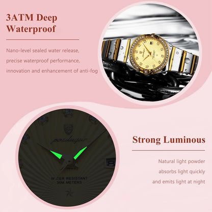 Original Luxury Ladies Watch Luminous Waterproof Stainless Steel Date Women's Watches Fashion Quartz Woman Watch Reloj - Checkouts USA
