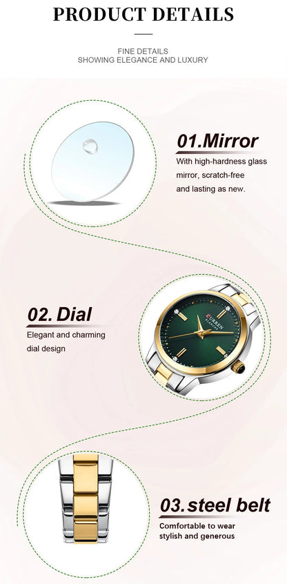 Original Quartz Watch for Women Fashion Elegant Ladies Watches Stainless Steel Waterproof Women's Wristwatch - Checkouts USA