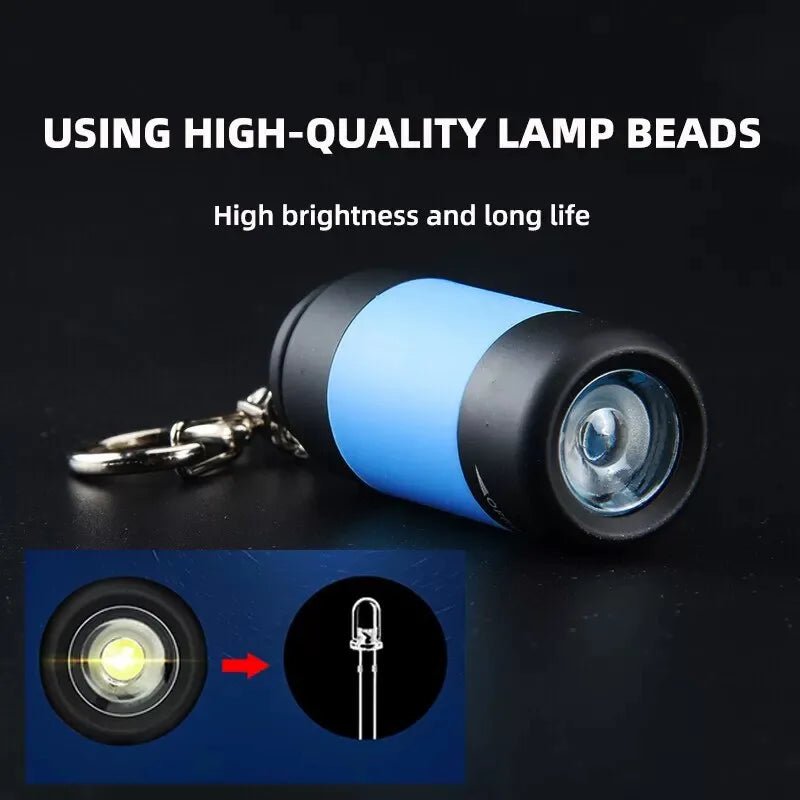 Outdoor Keychain Flashlight Rechargeable LED Mini Pocket Flashlight For Camping Hiking Emergencies - Checkouts UK