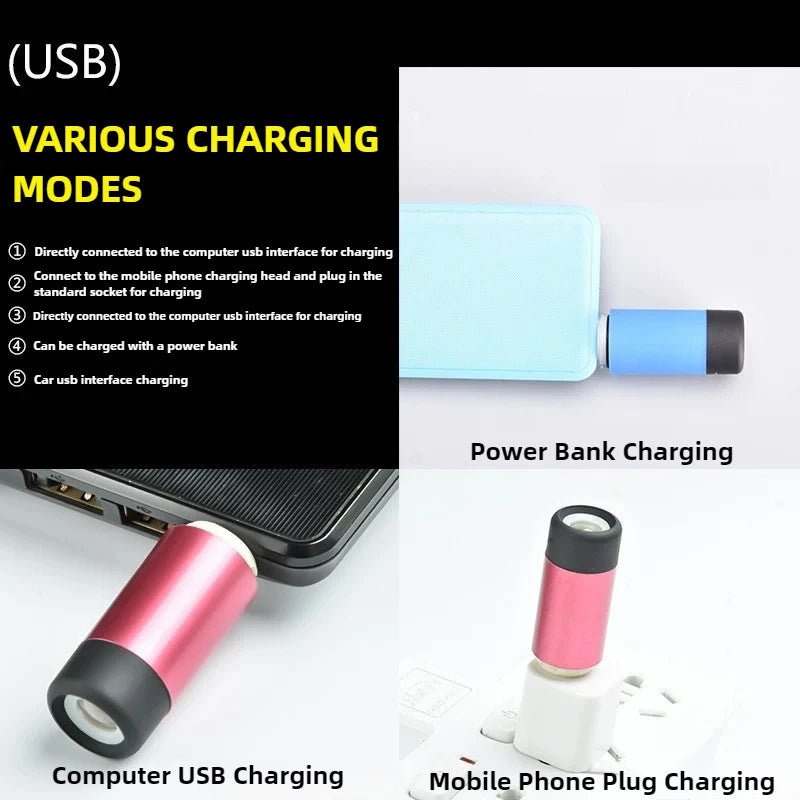 Outdoor Keychain Flashlight Rechargeable LED Mini Pocket Flashlight For Camping Hiking Emergencies - Checkouts UK