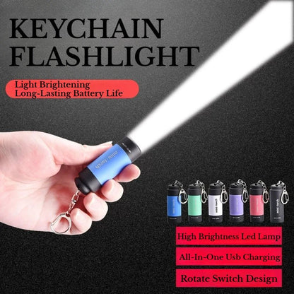 Outdoor Keychain Flashlight Rechargeable LED Mini Pocket Flashlight For Camping Hiking Emergencies - Checkouts UK
