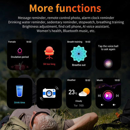 Outdoor Sports Smart Watch For Android IOS Men Watches Waterproof Fitness Track Health Monitor Smartwatch With LED Lighting - Checkouts USA