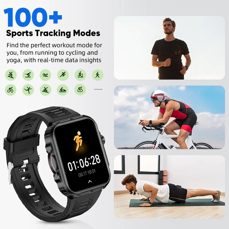 Outdoor Sports Smart Watch For Android IOS Men Watches Waterproof Fitness Track Health Monitor Smartwatch With LED Lighting - Checkouts USA