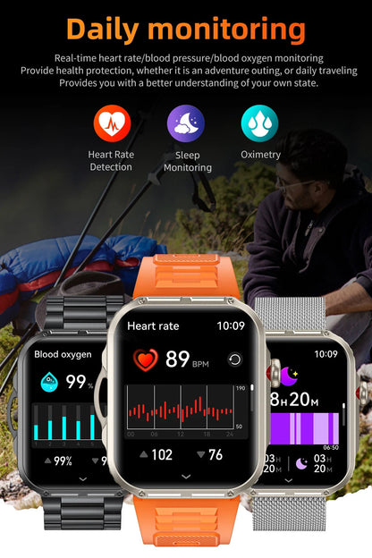 Outdoor Sports Smart Watch For Android IOS Men Watches Waterproof Fitness Track Health Monitor Smartwatch With LED Lighting - Checkouts USA