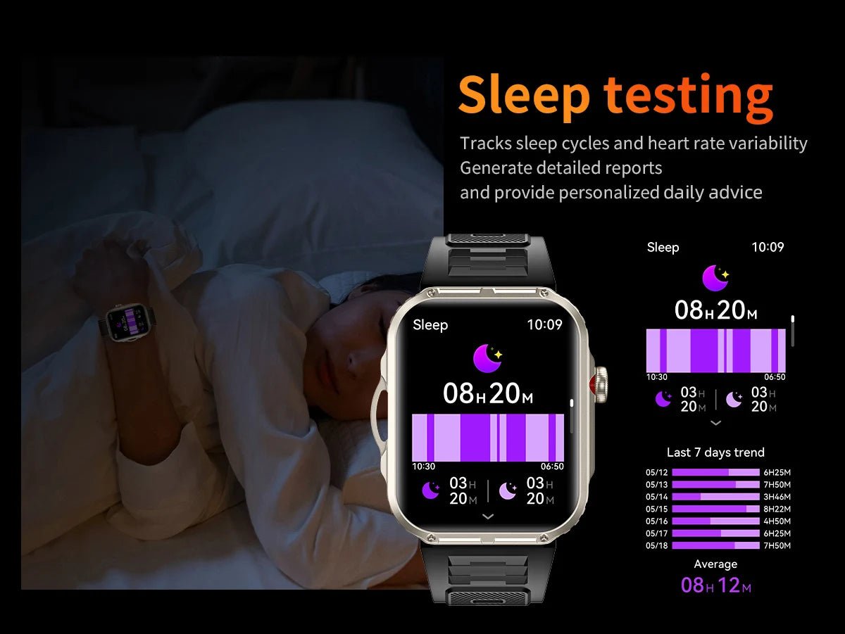 Outdoor Sports Smart Watch For Android IOS Men Watches Waterproof Fitness Track Health Monitor Smartwatch With LED Lighting - Checkouts USA