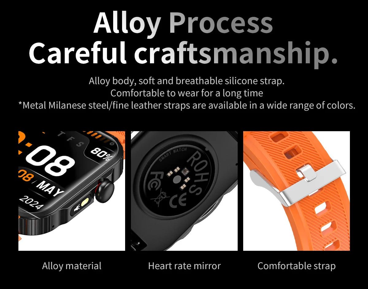 Outdoor Sports Smart Watch For Android IOS Men Watches Waterproof Fitness Track Health Monitor Smartwatch With LED Lighting - Checkouts USA