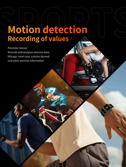 Outdoor Sports Smart Watch For Android IOS Men Watches Waterproof Fitness Track Health Monitor Smartwatch With LED Lighting - Checkouts USA