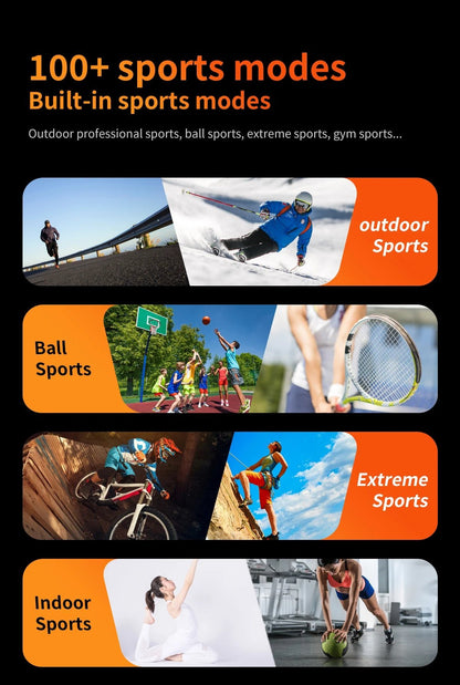 Outdoor Sports Smart Watch For Android IOS Men Watches Waterproof Fitness Track Health Monitor Smartwatch With LED Lighting - Checkouts USA