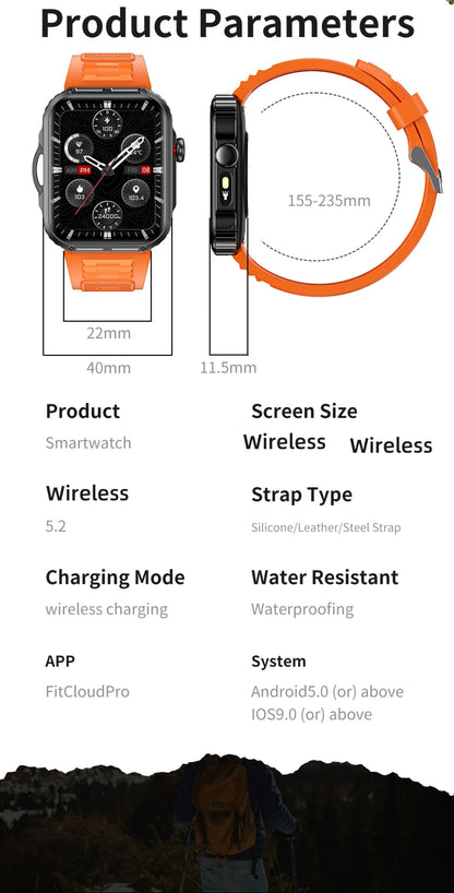 Outdoor Sports Smart Watch For Android IOS Men Watches Waterproof Fitness Track Health Monitor Smartwatch With LED Lighting - Checkouts USA