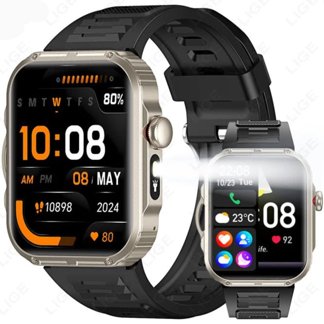 Outdoor Sports Smart Watch For Android IOS Men Watches Waterproof Fitness Track Health Monitor Smartwatch With LED Lighting - Checkouts USA