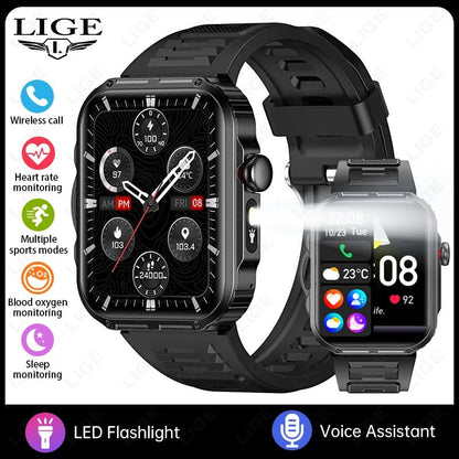 Outdoor Sports Smart Watch For Android IOS Men Watches Waterproof Fitness Track Health Monitor Smartwatch With LED Lighting - Checkouts USA