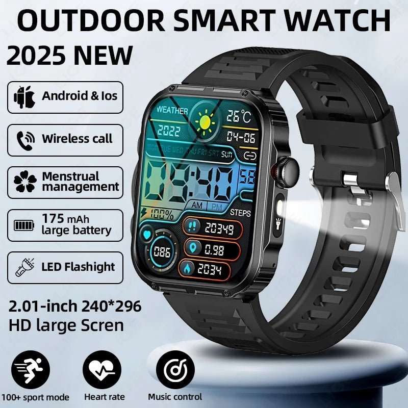 Outdoor Sports Smart Watch For Android IOS Men Watches Waterproof Fitness Track Health Monitor Smartwatch With LED Lighting - Checkouts USA