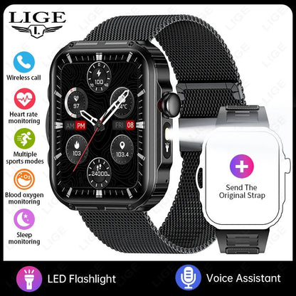 Outdoor Sports Smart Watch For Android IOS Men Watches Waterproof Fitness Track Health Monitor Smartwatch With LED Lighting - Checkouts USA