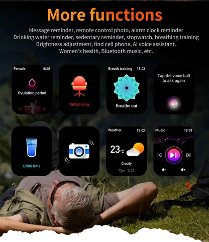 Outdoor Sports Smart Watch For Android IOS Men Watches Waterproof Fitness Track Health Monitor Smartwatch With LED Lighting - Checkouts USA