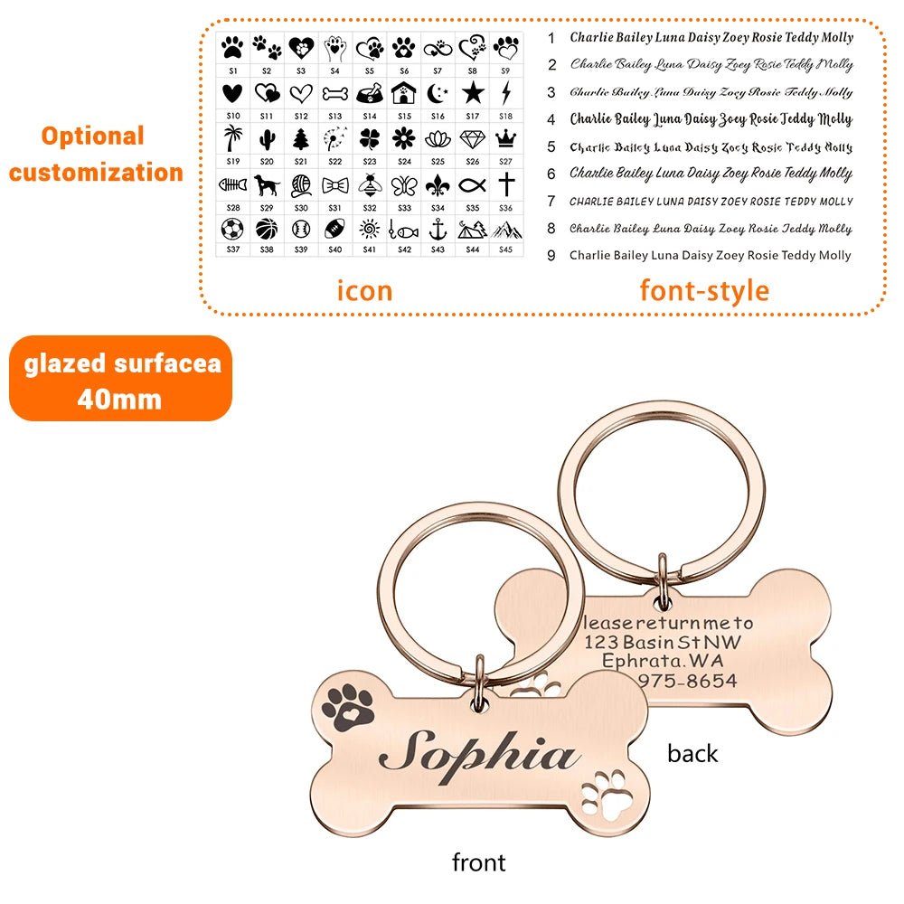 Personalized Pet Dog Tag Shiny Steel Free Engraving Kitten Puppy Anti - lost Collars Nameplate for Dog Address Tag Pet Accessoires - Furbury
