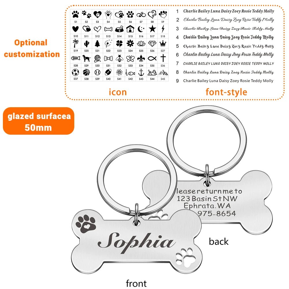 Personalized Pet Dog Tag Shiny Steel Free Engraving Kitten Puppy Anti - lost Collars Nameplate for Dog Address Tag Pet Accessoires - Furbury