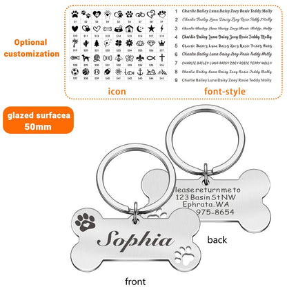 Personalized Pet Dog Tag Shiny Steel Free Engraving Kitten Puppy Anti - lost Collars Nameplate for Dog Address Tag Pet Accessoires - Furbury