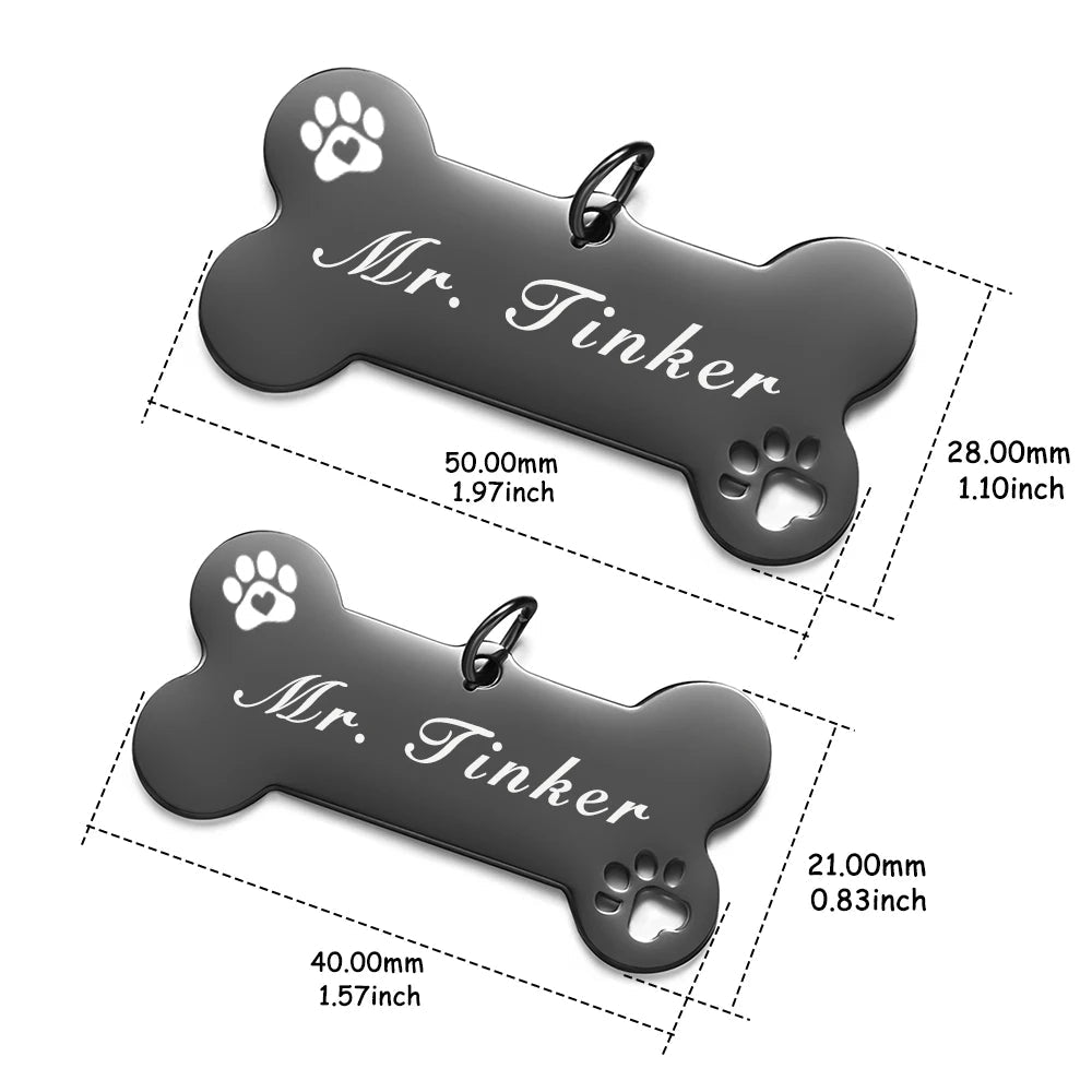 Personalized Pet Dog Tag Shiny Steel Free Engraving Kitten Puppy Anti - lost Collars Nameplate for Dog Address Tag Pet Accessoires - Furbury