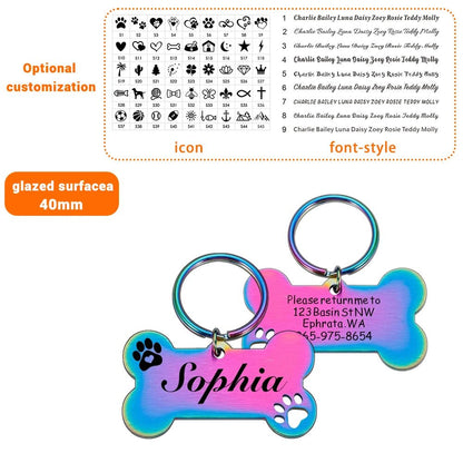 Personalized Pet Dog Tag Shiny Steel Free Engraving Kitten Puppy Anti - lost Collars Nameplate for Dog Address Tag Pet Accessoires - Furbury
